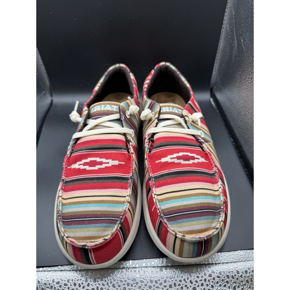 Ariat Hilo Slip-On Shoes WOMEN 9B Pastel Serape Aztec Print Moc Toe Comfort Lace - Picture 5 of 9